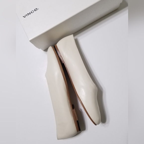 NIB VINCE Women's Maxwell Italian Leather Ballet Flats Glove Shoes in Cream - Picture 4 of 16